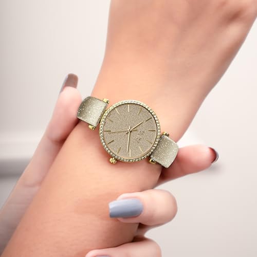 Image of BRUNO MILANO Fashion Forward Diamond Studded Bezel Watch with Added Sparkle for Women and Girls