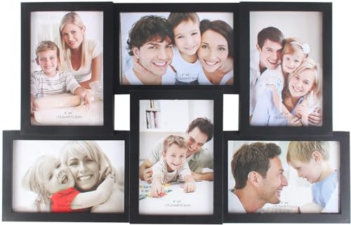 M.J COMFY-LIFE multi frame Picture Frames Collage for 6 Photos (Black)