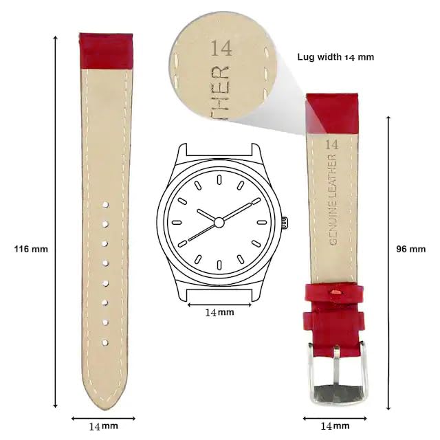 Image of ADAMO 22mm Croco Design Genuine Leather Watch Strap for Men & Boys | Ultra Slim 3mm Thickness Compatible with Tita-n Edge & Similar Watches | Formal & Casual Wear | Silver Buckle | Strap Only