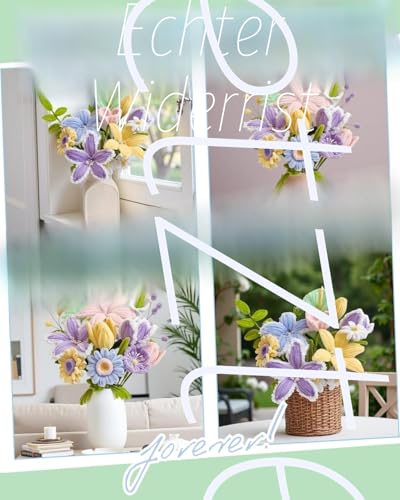 YYUENG TAK 350 Stück Pfeifenreiniger Blumen set(Macarons),Geschenkbox enth Anweisungen,2 Chenille Wolle zum pfeifenputzer Blumen，20 Blumendraht,100 Staubblatt,2 Klebeband,für Blumen Basteln,Diy & Deko