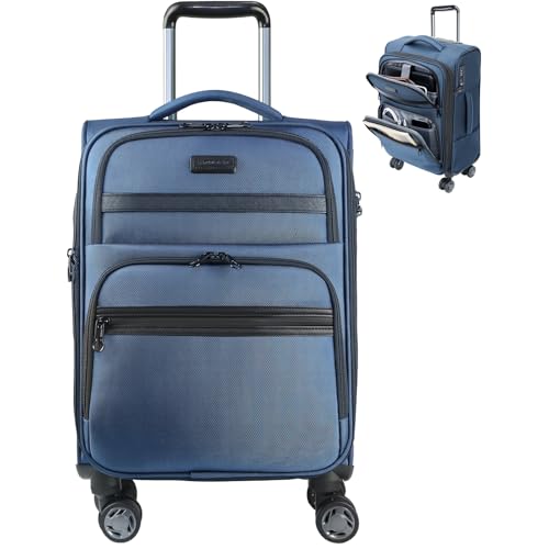 KROSER Softside Expandable Carry On Luggage Front Business