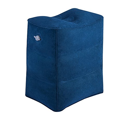 NEEGO Reposapiés Inflable Almohada de Viaje para Reposapiés y Los niños que se acuestan o Duerman en el Viaje Largo, Aptos para Aviones, Automóviles, Autobuses, Trenes (Azul)