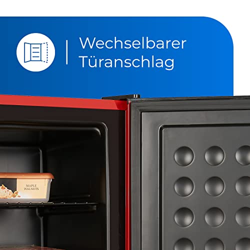 Mini-Gefrierschrank Exquisit GB60-150E in Rot Kompakte Lösung für kleine Räume