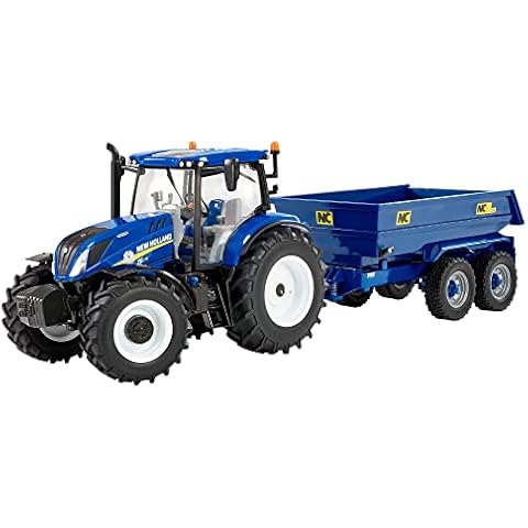 New Holland T6 Tractor With Trailer Playset, Collectable Tractor Toy, Tractor Toys Compatible With 1:32 Scale Farm Animals And Toys, Suitable For Collectors And Children From 3 Years Cover