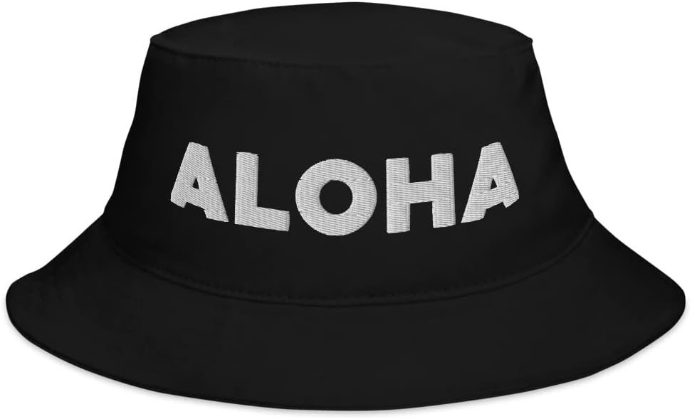 Aloha Hat (Embroidered Bucket Cap) Hawaiian Vacation Merch