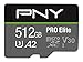 PNY P-SDUX512U3100PRO-GE 512GB PRO Elite Class 10 U3 V30 microSDXC Flash Memory Card - 100MB/s, Class 10, U3, V30, A2, 4K UHD, Full HD, UHS-I, Micro SD