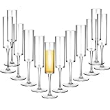Lauwell Champagne Flutes Goblets Plastic Acrylic Wine Toasting Goblets Crystal Disposable Cocktail Cups Drinkware Reusable For Christmas Party Wedding Birthday Anniversary(Clear,12 Pieces)