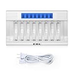 EBL 8 Bay AA AAA Battery Charger, Upgraded Rapid LCD Batteries Charger for NiMH Rechargeable Batteries (Upgraded Charger…