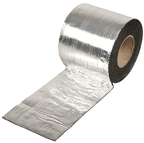 Image of OMEGA Butyl Adhesive Aluminium Waterproof Heavy Duty Leakage Repair Flashing Tape, Roll for Roof, Water Tank, Pipe, Window, Gutter, Crack & Joint Sealing (100mm x 10mtr)