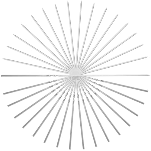 GRIRIW 20 piezas Brochetas Inoxidable para Barbacoa de Pinchos de Reutilizables de Resistentes Altas para Asar Carne y Verduras