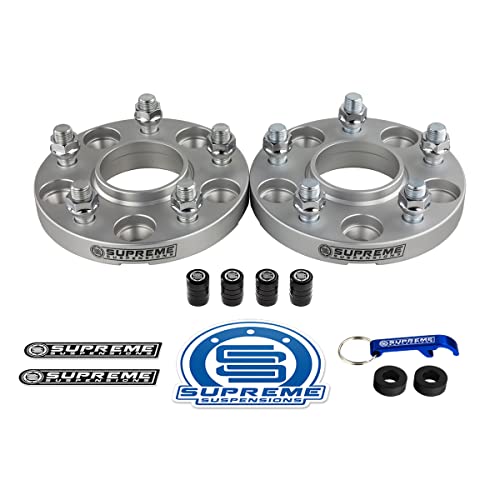 Supreme Suspensions - 2Pc Set [Silver] 20Mm Wheel Spacers For Chevrolet Camaro/Malibu/Equinox And Cadillac Cts/Xts (Bp: 5X120Mm, Cb: 66.9Mm, Studs: M14X1.5) #TOP10
