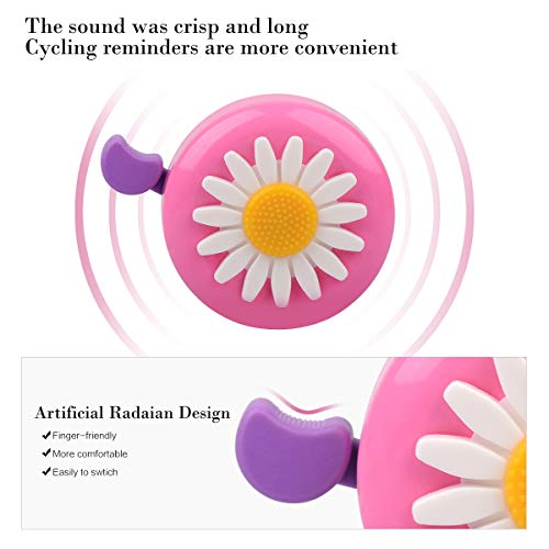 U-LIAN Kids Streamers and Bike Bell for Girls-1 Pack Flower