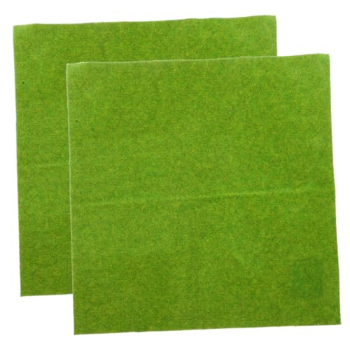 NOLITOY 2 Piezas Césped Artificial Decorativo para Paisajismo De Estera De Césped Artificial Recortable Hierba para Mesa De Exposición Bricolaje y Manualidades