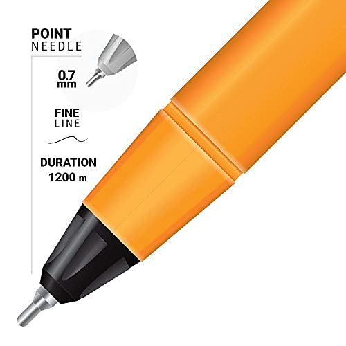 Image of AZOR Pin Point Fine Tip 0.7 mm Ballpoint Pens Black Blue Red Ink, 10 Pack