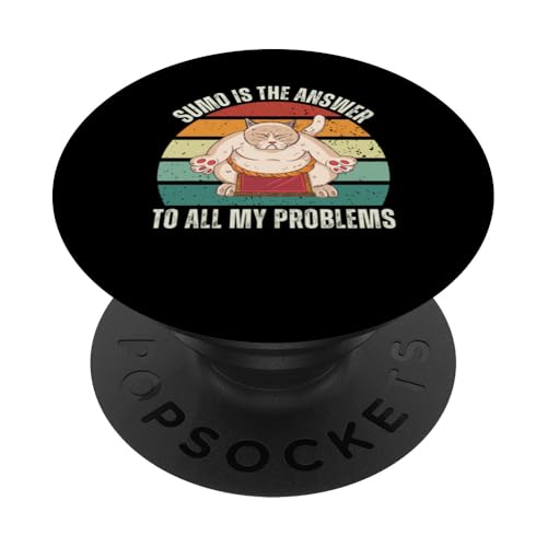 Vintage Neko Cat Sumo es la respuesta a todos mis problemas PopSockets PopGrip Intercambiable