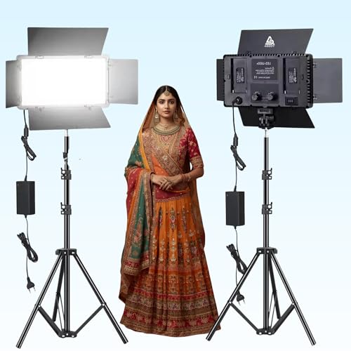 Image of Premium Pro LED 800 14 Inch LED Panel Light | Camera Flash | with Power Adaptor & Dimming Knobs with 7 Feet Adjustable Metal Tripod for Video Photo Studio Lighting