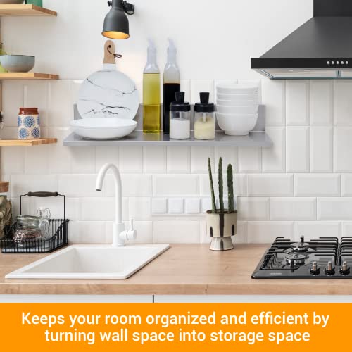 Swotcater Stainless Steel Wall Shelf, 2 Packs L-Shaped Commercial Wall Mount Floating Shelving For Kitchen, Restaurant, Home #TOP4
