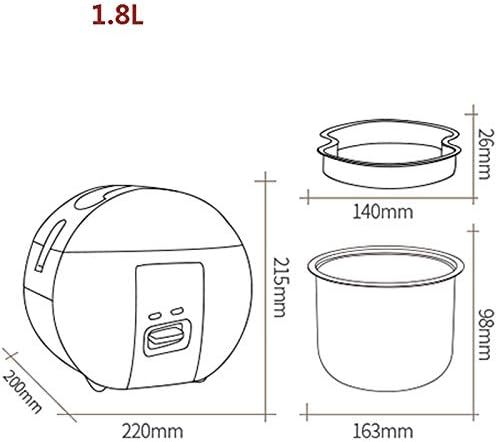 Rice Cooker with Reservation/insulation Function Mini Electric Rice Cooker for Student Dormitory1.8L for 1-3 Red