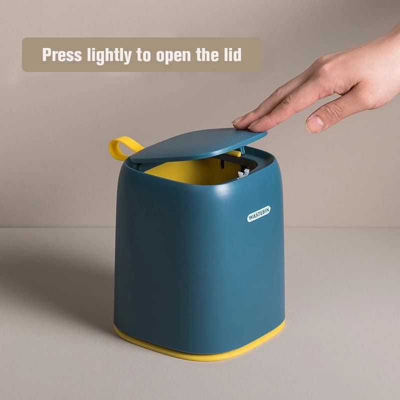UNNS Biurowy kosz na śmieci typu "Puszka na biurko do biura, Dresser do salonu, mini pudełko do przechowywania, pojemnik samochodowy z koszem na papier z pokrywką, magazyn, kosz na papier (kolor : B)