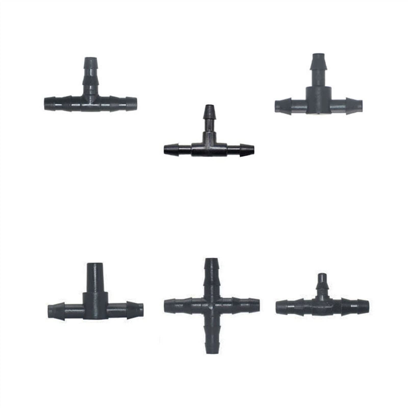 NALsa 1/8 1/4 Hose Tee Barb Connectors 3/5 4/7mm Accoppiamento di riduzione Irrigazione a Croce Sistema di irrigazione a Goccia Raccordo 500Pcs (Color : 4I7 to 6mm)