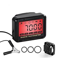 Universal Digital Drehzahlmesser, Präzises LCD Tachometer mit Drahtloser Induktion (0-18.000 U/min) für Motorrad, Rasenmäher, Schneemobil - Mit Akku-Überwachung, Nachtsicht & Wartungsfunktion