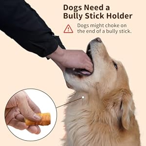 Bully Stick Holder for Dogs for Aggressive Chewers Treat Chew Holder Heavy Duty Dog Chew Toy Nylon Bone Prevent Choking Safety Device for Small Medium Large Dogs No More Swallowed Ends