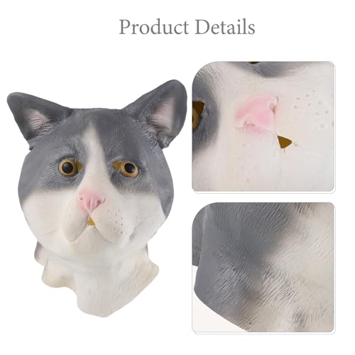 Masque de chat réaliste avec couverture de tête ajustable