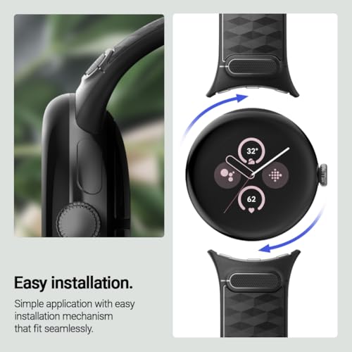 Image of CASEOLOGY by Spigen Parallax for Google Pixel Watch 3 Strap 41mm, Pixel Watch 2 /1 Strap Band - Matte Black