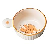 萬古焼 食器 子供 こども オーブン対応 恐竜 食洗機対応 スープカップ ボウル 直径11cm トリケラトプス オレンジ 日本製 18408