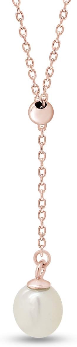 14k Gold Over Sterling Silver Freshwater Cultured Pearl Dainty Pendant Necklace With 18" Chain