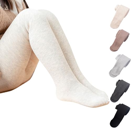Girls Toddler Kids Cotton Lined Warm Tights Stretch Cable Knit Footed Leggings Solid Basic Pantyhose Stocking Pants2