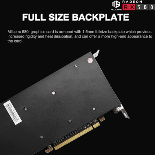 Mllse Placa gráfica para jogos RX 580 8GB GDDR5 256-bit (PCIe 3.0 x16, 8 pinos, 3X DP + HDMI) - Placa de vídeo de computador desktop para jogos de PC - Imagem 4