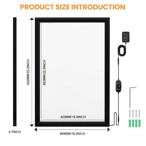 Cadre affiche LED 45x61 cm rétroéclairé en aluminium avec variateur de luminosité - 7