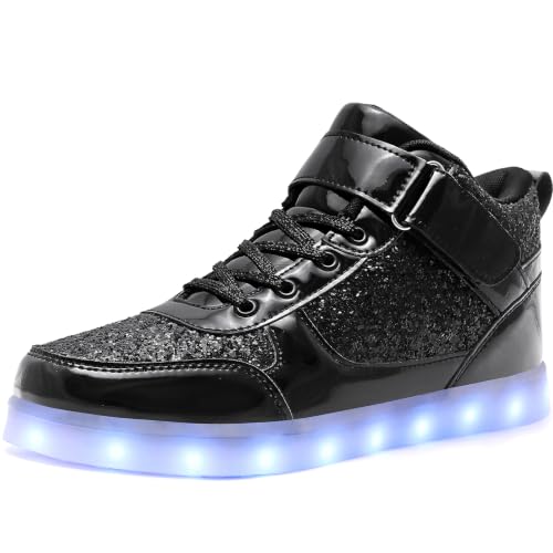 Image of JEVRITE Unisex LED Light Up High Top Sneakers - USB Charging for Women & Men - Couples Shoes