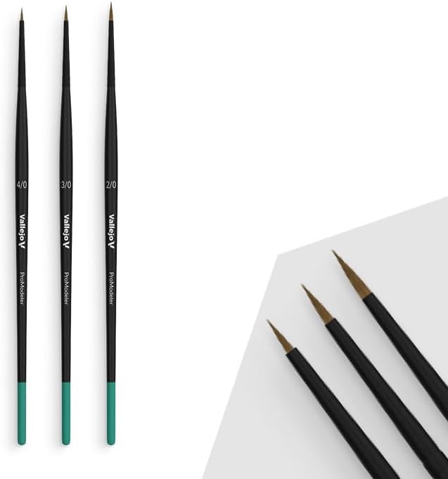 Vallejo Pro Modeler B01990 Definition Set - Natural Hair (4/0, 3/0, 2/0)