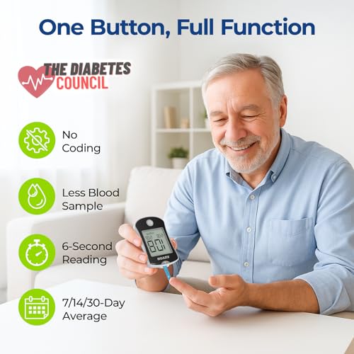 Image of AUVON Blood Glucose Monitor Kit for Accurate Test, 100 Strips, No Coding | Diabetes Testing Kit with 100 Glucometer Strips, 100 30G Lancets and Lancing Devices, DS-W Portable Sugar Test Kit