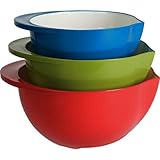 Trudeau Set of 3 Mixing Bowls, 2-Tone Color