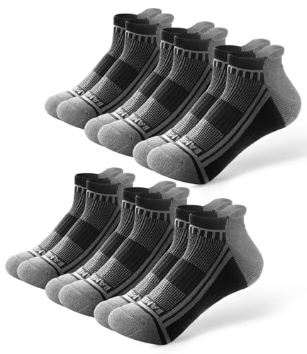 Image of BAMBOO COOL Men's Ankle Socks Moisture Wicking Breathable Odor Control Athletic Cushioned Running Socks Arch Support 8 Pack
