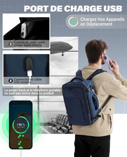 VANKEV Bagage Cabine 40x30x20 Pour Ryanair easyJet Sac à Dos Voyage – vue 7