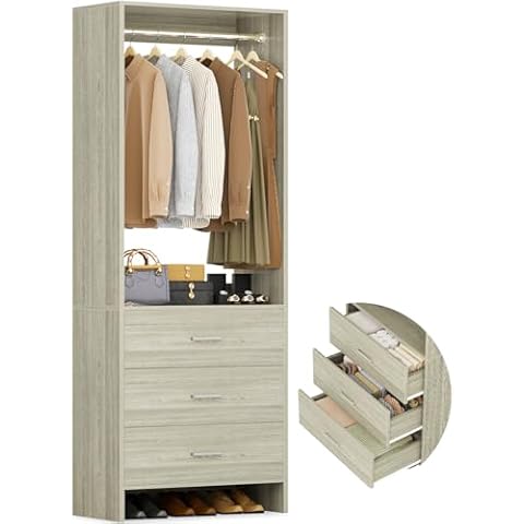 Aheaplus 2FT Closet System with 3 Drawers Cover