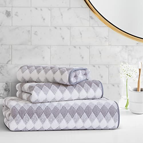 Image of Spread Spain Microfiber Hand Towels, Set of 2, 360 GSM, Super Soft & Highly Absorbent, Hand Towel for Gym & Workout Towels, Hanging Loop, 40x60cm (Grey)