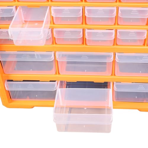 Torin AG2260B 24 Drawers Storage Cabinet Organizer: Convenient Plastic Parts Storage for Desktop or Wall Mounted Organization of Hardware, Parts, Crafts, Beads or Tools, Black/Orange by Torin - Image 3