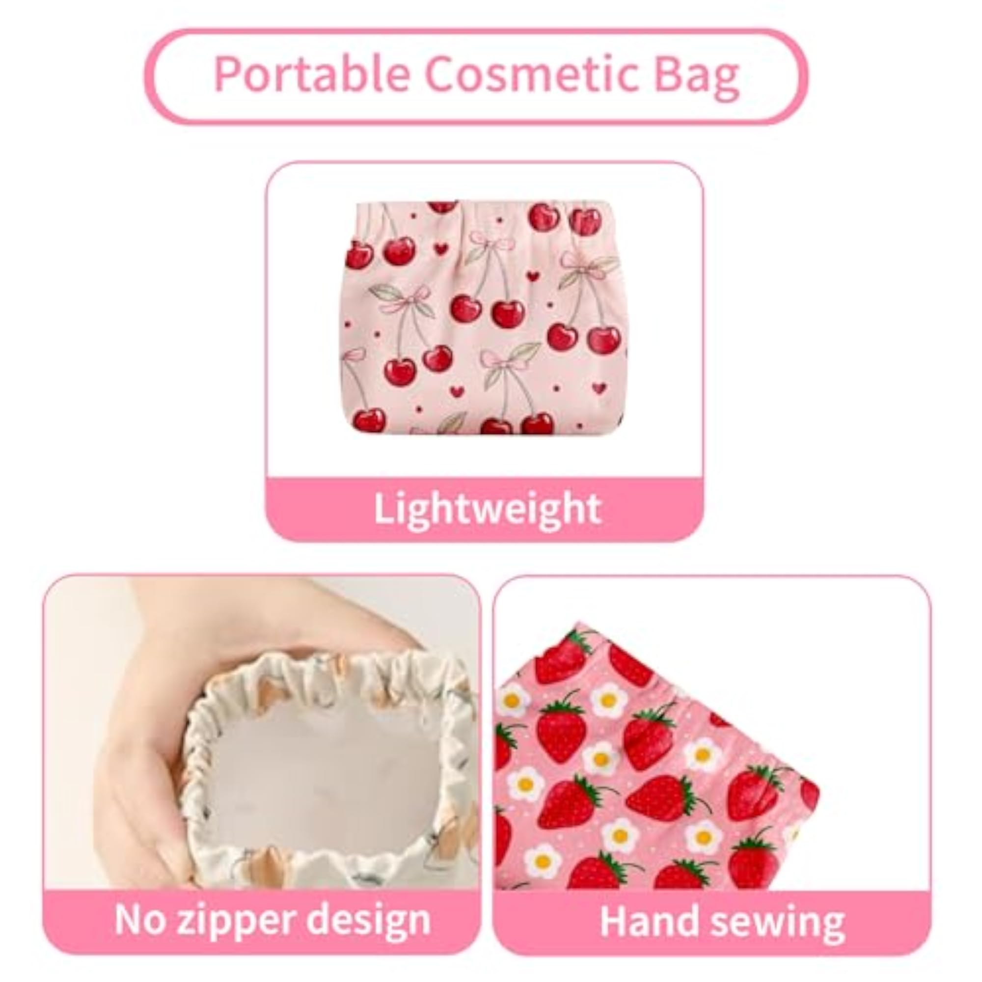 Pack of 6 Girls' Mini Makeup Pouch Set for Travel