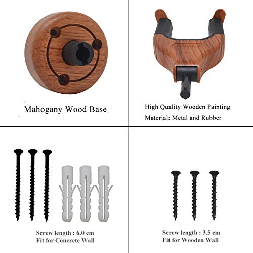 Guitar wall mount,Auto Lock Guitar Wall Hanger,2-pcs,Guitar Hanger,Wall Mount Hook, for All Guitars,Bass, Cello, Mandolins Hanger. - Thumbnail 5