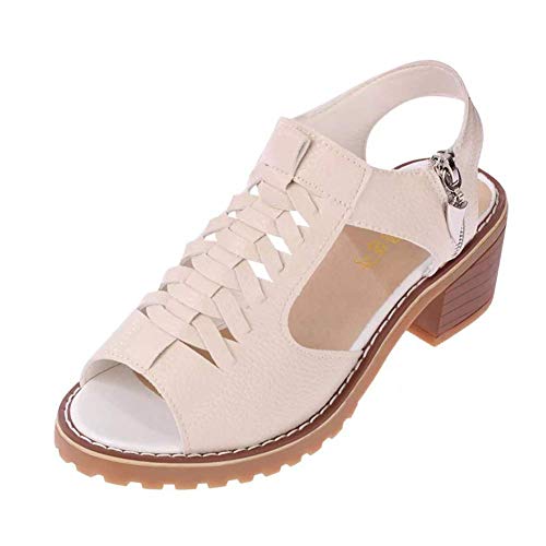 Sandales à talons hauts beige en pointure 36 avec bout ouvert pour l'été