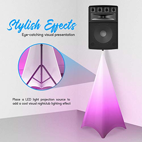Pyle Universal Tripod Scrim-Double Sided Dj Speaker/Light Skirt Cover W/Straps, Bag, Made From Stretchable Lycra Spandex, Fit Stands Up To 75” X 43 Pscrimw2 (White) #TOP1