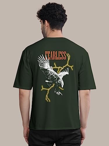 Image of BULLMER Trendy Front and Back Printed Oversized Round Neck T-Shirt for Men - Pack of 2