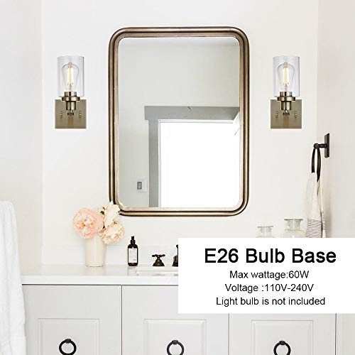 1 Light Wall Sconce Lighting MELUCEE Bathroom Light Fixtures Brushed Nickel Modern Vanity Lights Porch Light Fixtures Wall Mount
