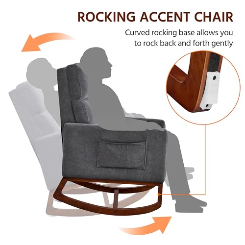 Yaheetech YT-00115493 Rocking Chair, Upholstered Glider Chair thumb #2