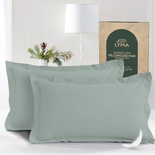 LYMA Pillow Cases Pack of 2 & 4 Ultra Soft Breathable Housewife & Oxford Cover OEKO-TEX Certified Nanoplush Double Brushed Quick Dry Pillowcases Envelope Closure Wrinkle Fade Resistant 50x75 CM